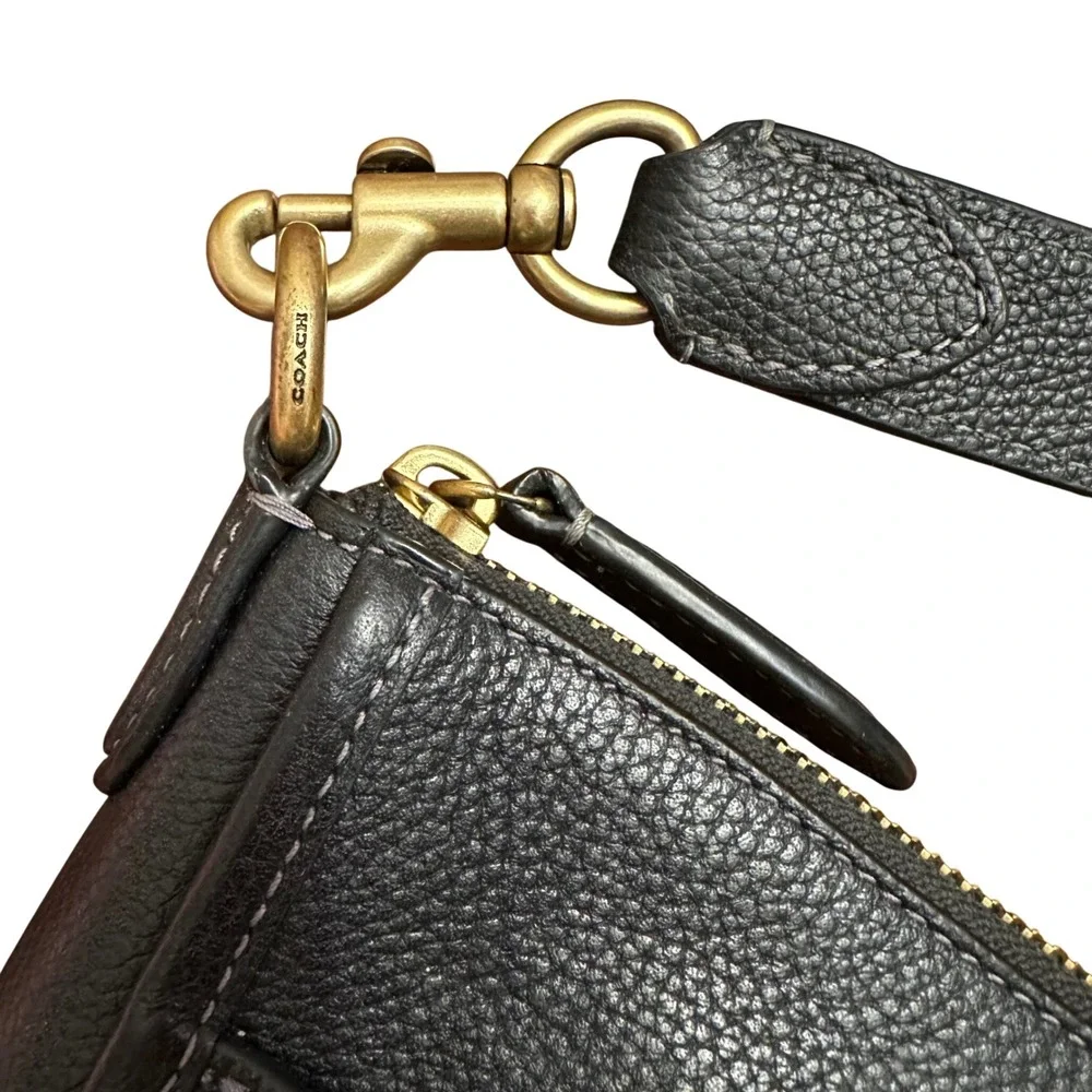 Coach Small Black Pebble Leather Chaise Crossbody Bag